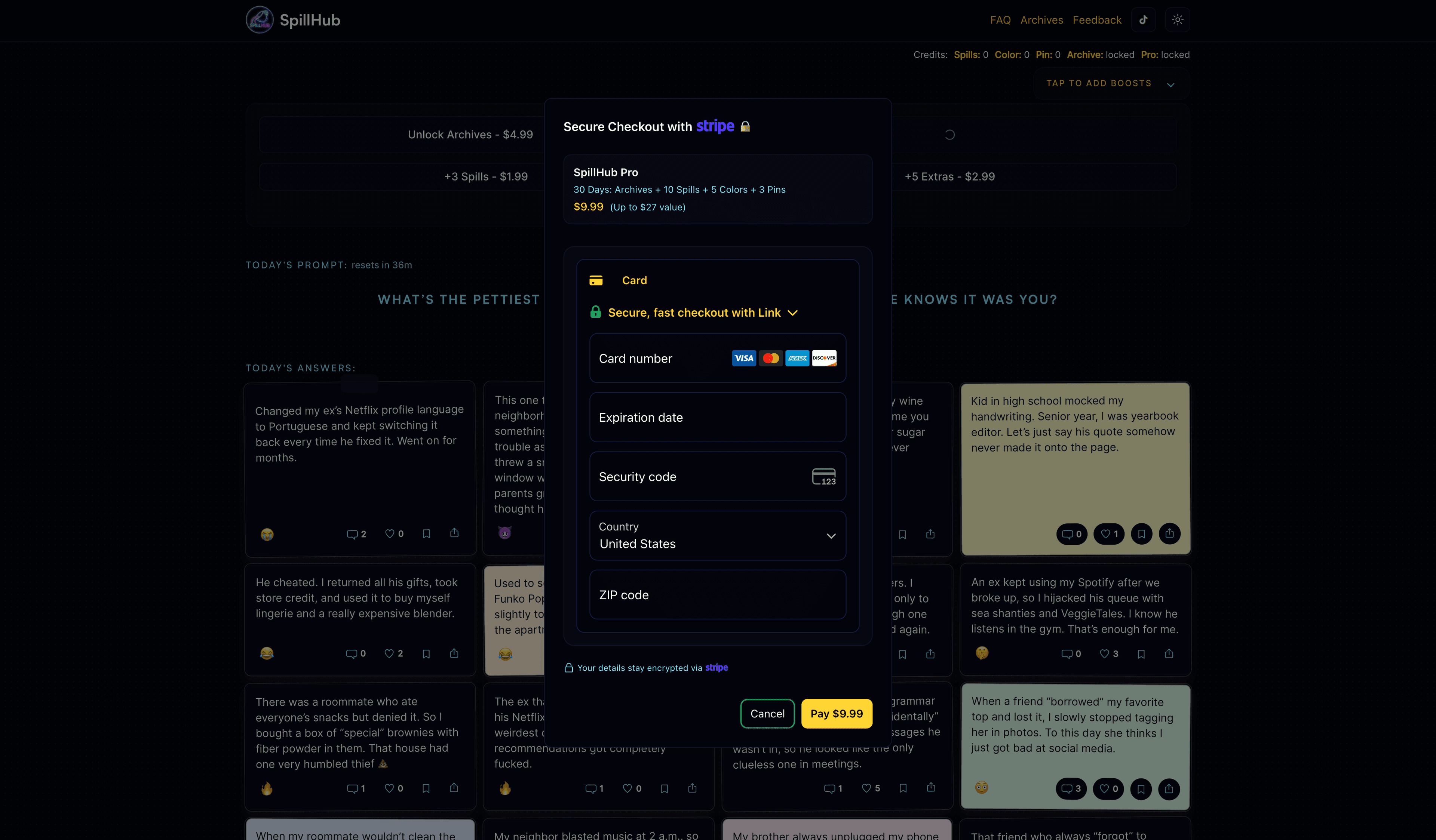 SpillHub — Anonymous Daily Confession Wall screenshot 1